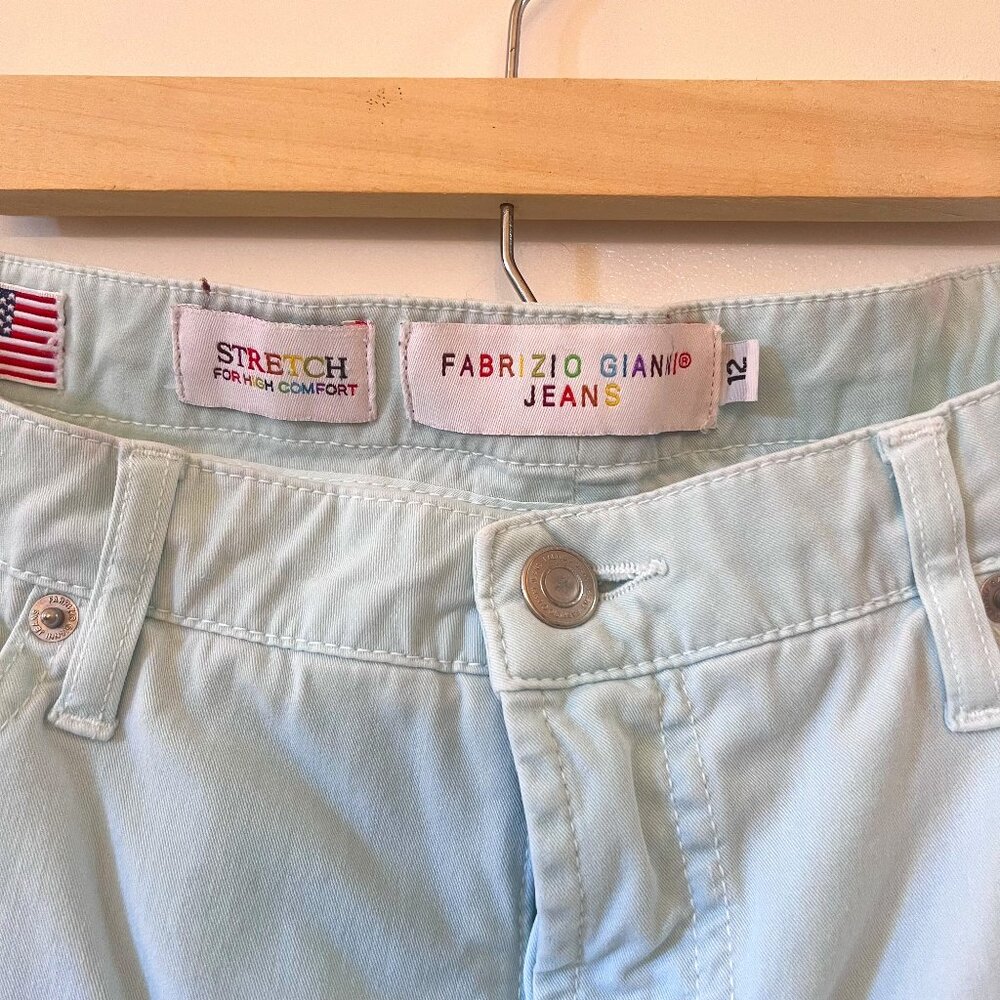 Fabrizio Gianni COTTON TWILL STRETCH SLIM-FIT JEANS | BABY BLUE‎ Size 12
